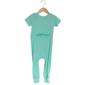 Mint Bamboo Lyocell Romper with G-Tube Access