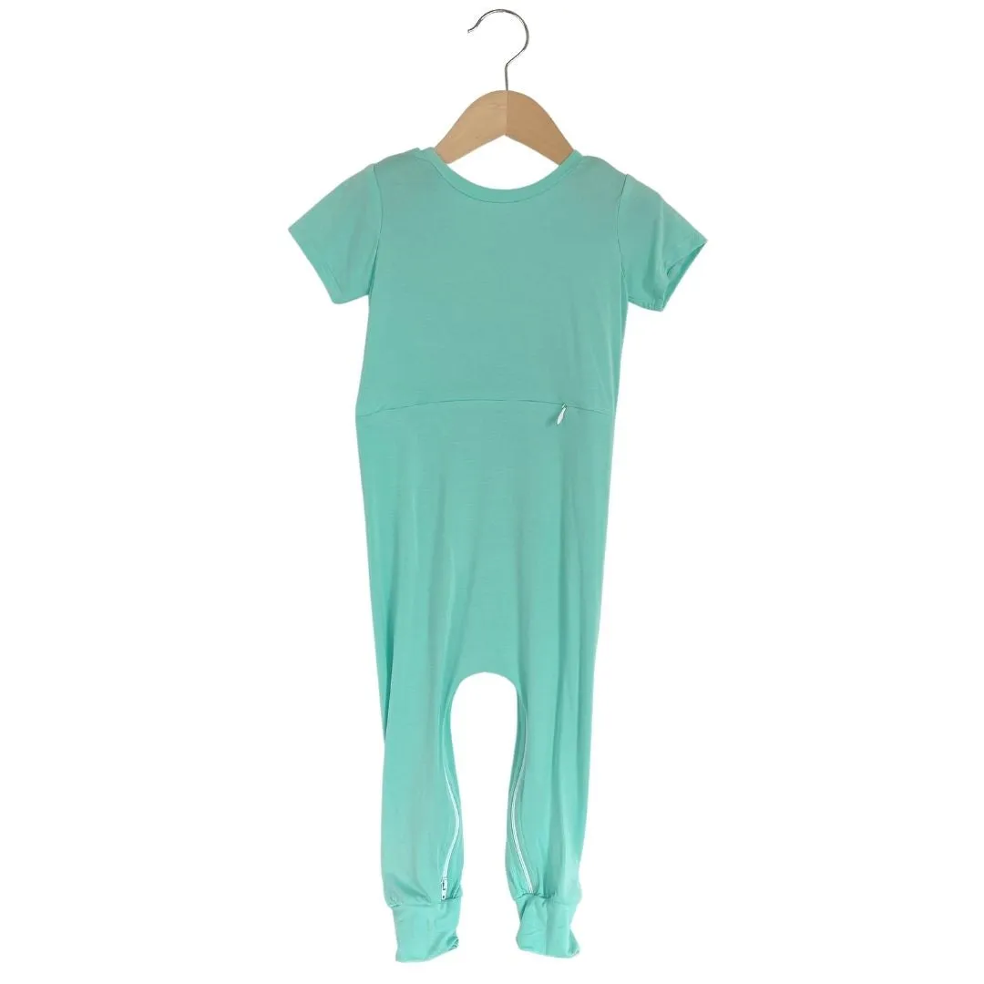 Mint Bamboo Lyocell Romper with G-Tube Access