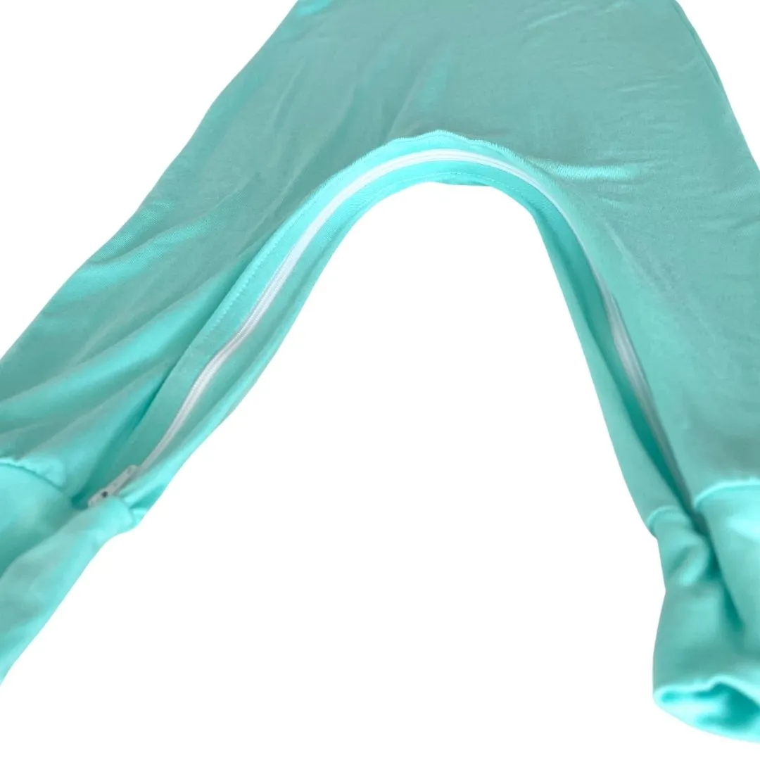 Mint Bamboo Lyocell Romper with G-Tube Access
