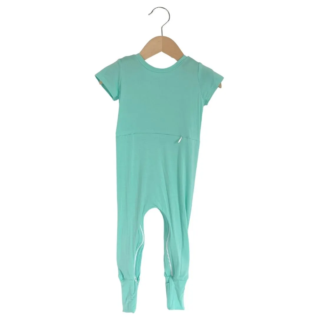 Mint Bamboo Lyocell Romper with G-Tube Access