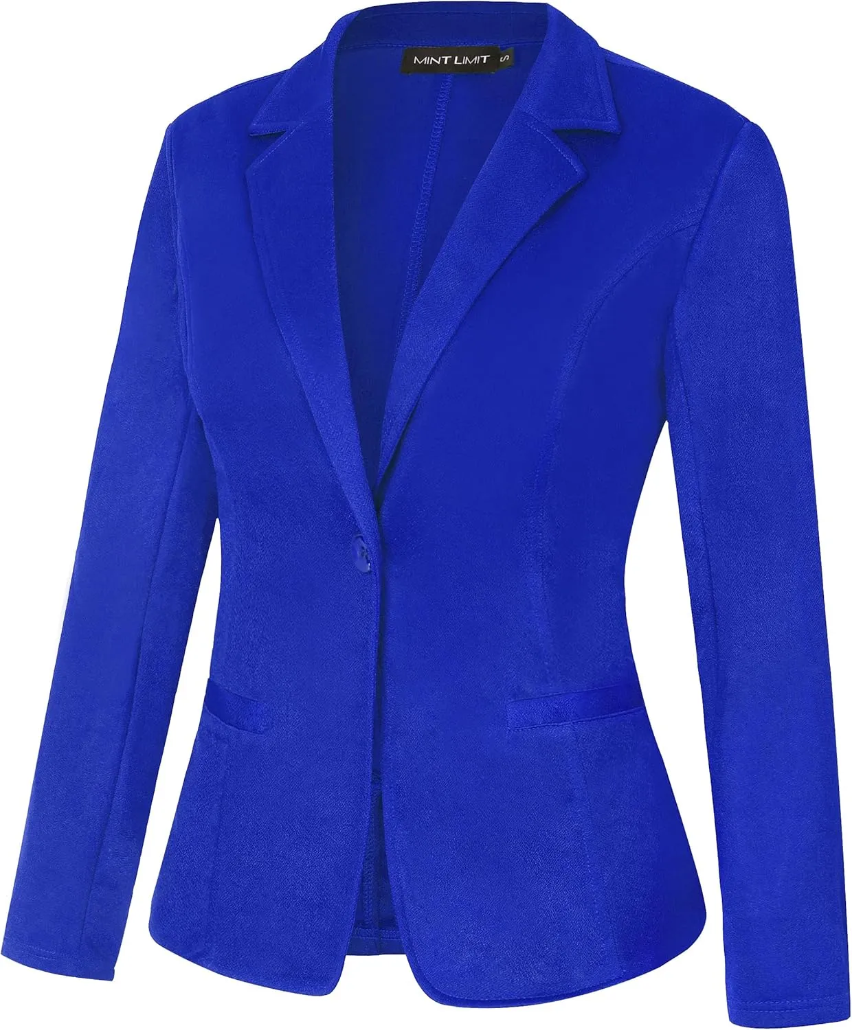 MINTLIMIT Women Long Sleeve Button Blazers Work Casual Office Notch Lapel Business Open Front Blazer Jacket with Pockets