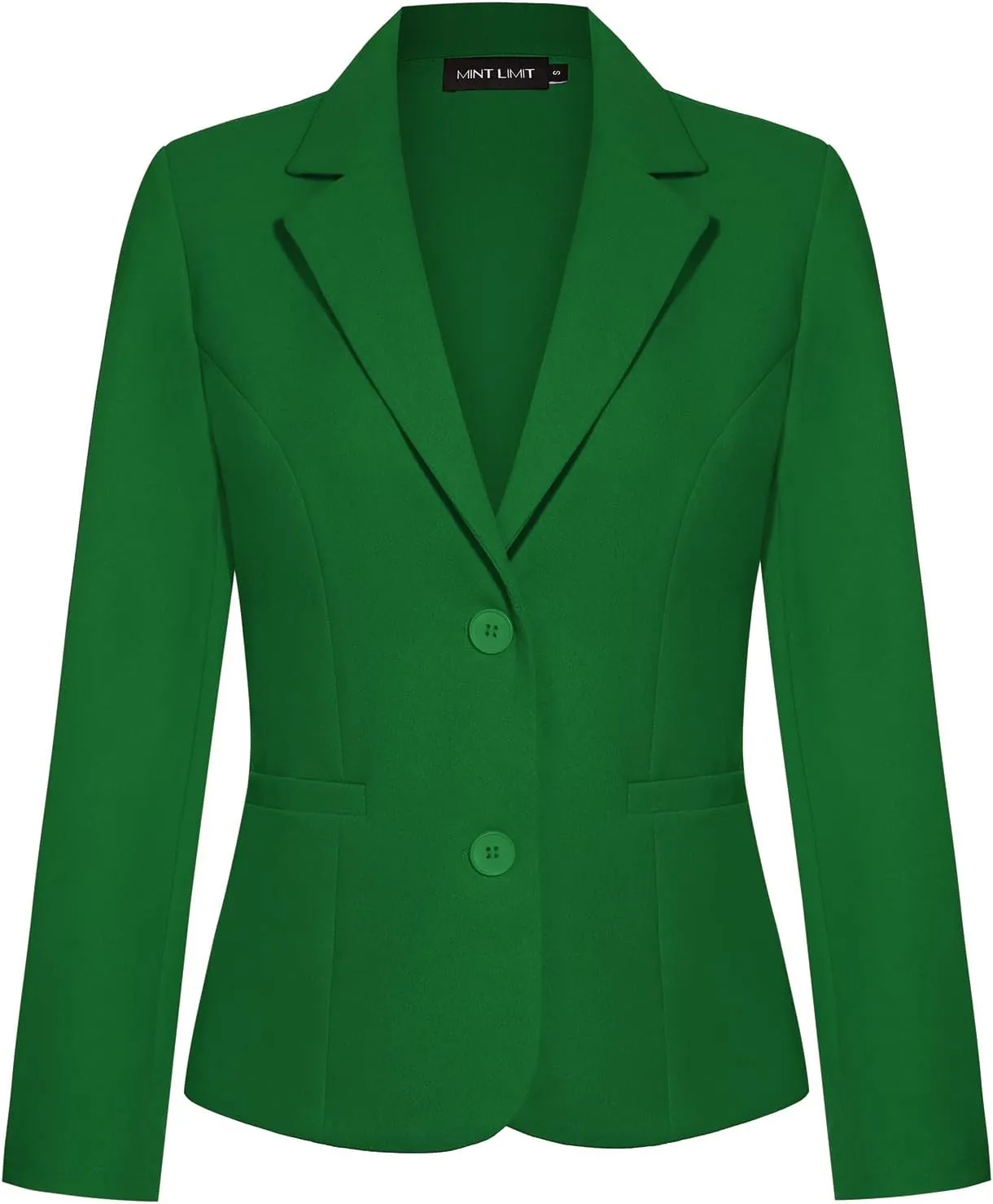 MINTLIMIT Women's Button Front Blazers Long Sleeve Lapel Stretch Casual Office Work Business Blazer Suit Jacket with Pockets
