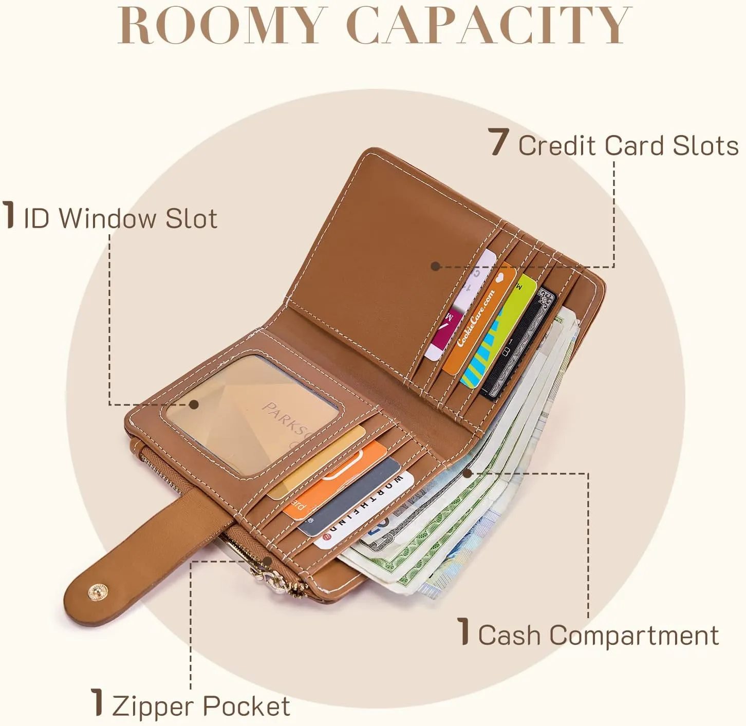 Missnine Small Wallet for Women RFID Compact Wallet Vegan Leather Bifold Ladies Wallet with Card Holder and Coin Purse