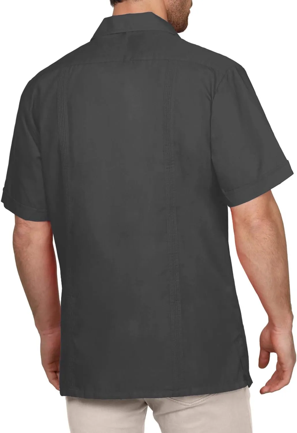 NE PEOPLE Men's Short Sleeve Cuban Guayabera Button Down Shirts Top S-4XL
