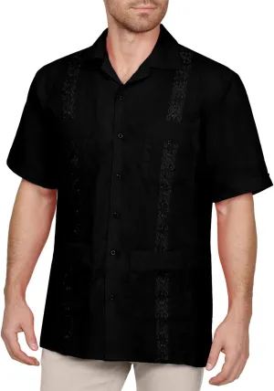 NE PEOPLE Men's Short Sleeve Cuban Guayabera Button Down Shirts Top S-4XL