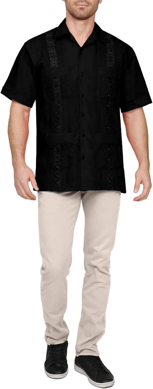 NE PEOPLE Men's Short Sleeve Cuban Guayabera Button Down Shirts Top S-4XL