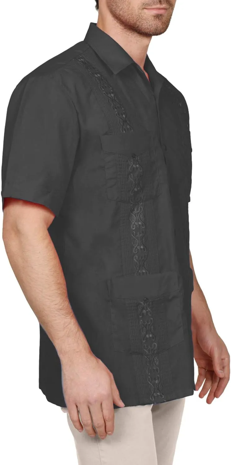 NE PEOPLE Men's Short Sleeve Cuban Guayabera Button Down Shirts Top S-4XL