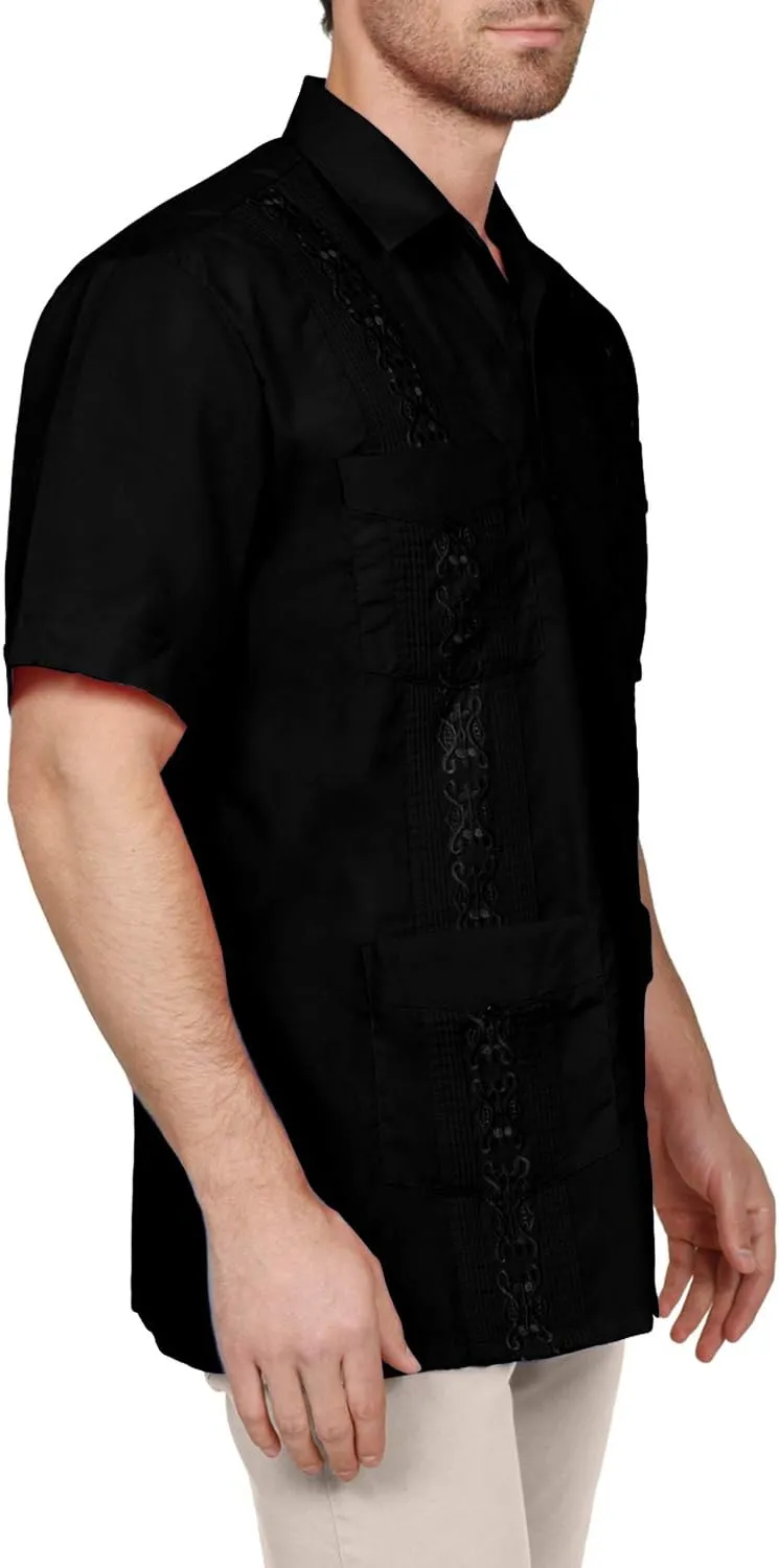NE PEOPLE Men's Short Sleeve Cuban Guayabera Button Down Shirts Top S-4XL