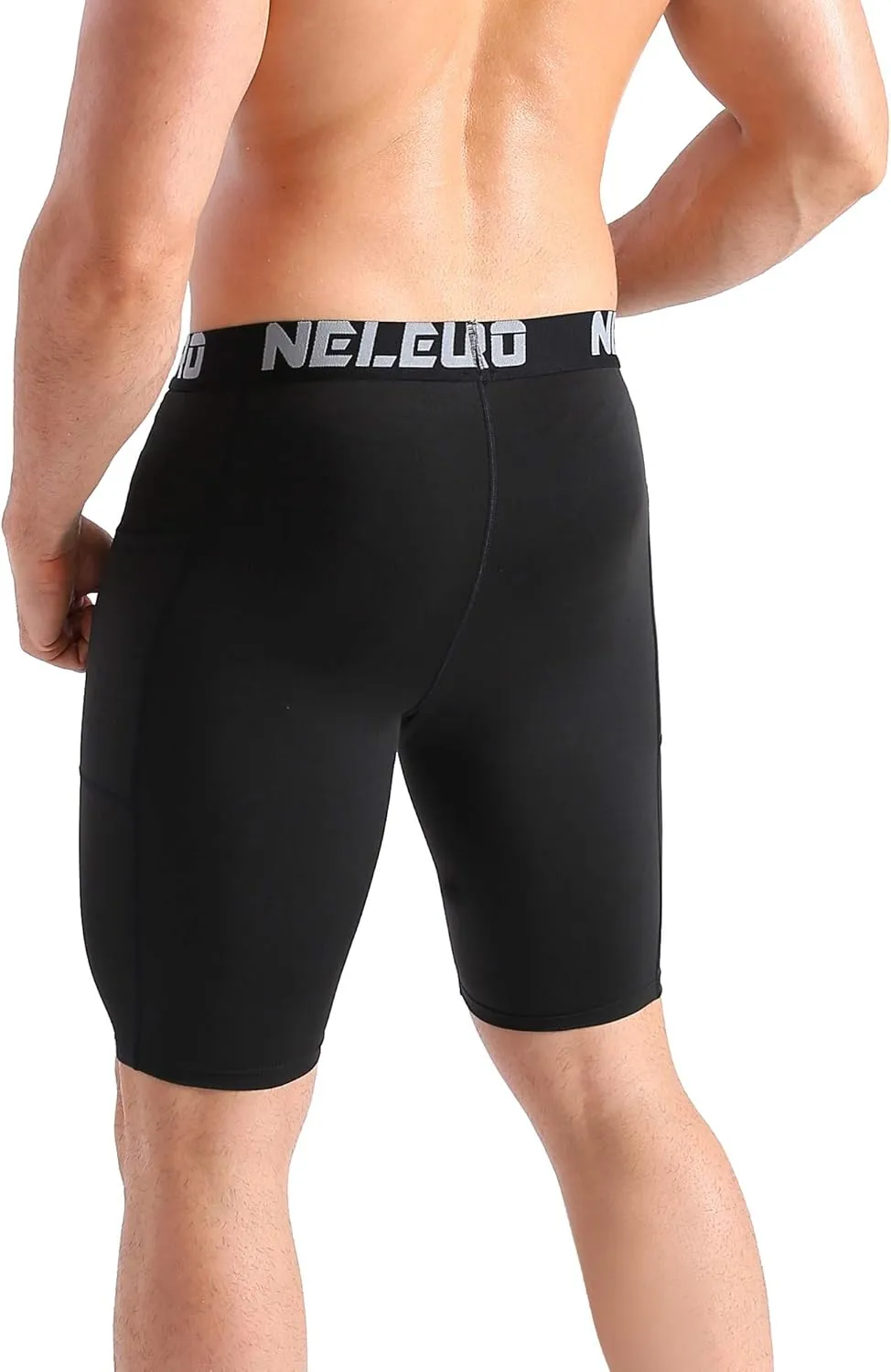 NELEUS Men's Compression Short with Pocket Dry Fit Yoga Running Shorts Pack of 3