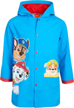 Nickelodeon Boys' Rain Jacket - Hooded Slicker Shell Raincoat: Baby Shark, Paw Patrol (Size: 4-7)