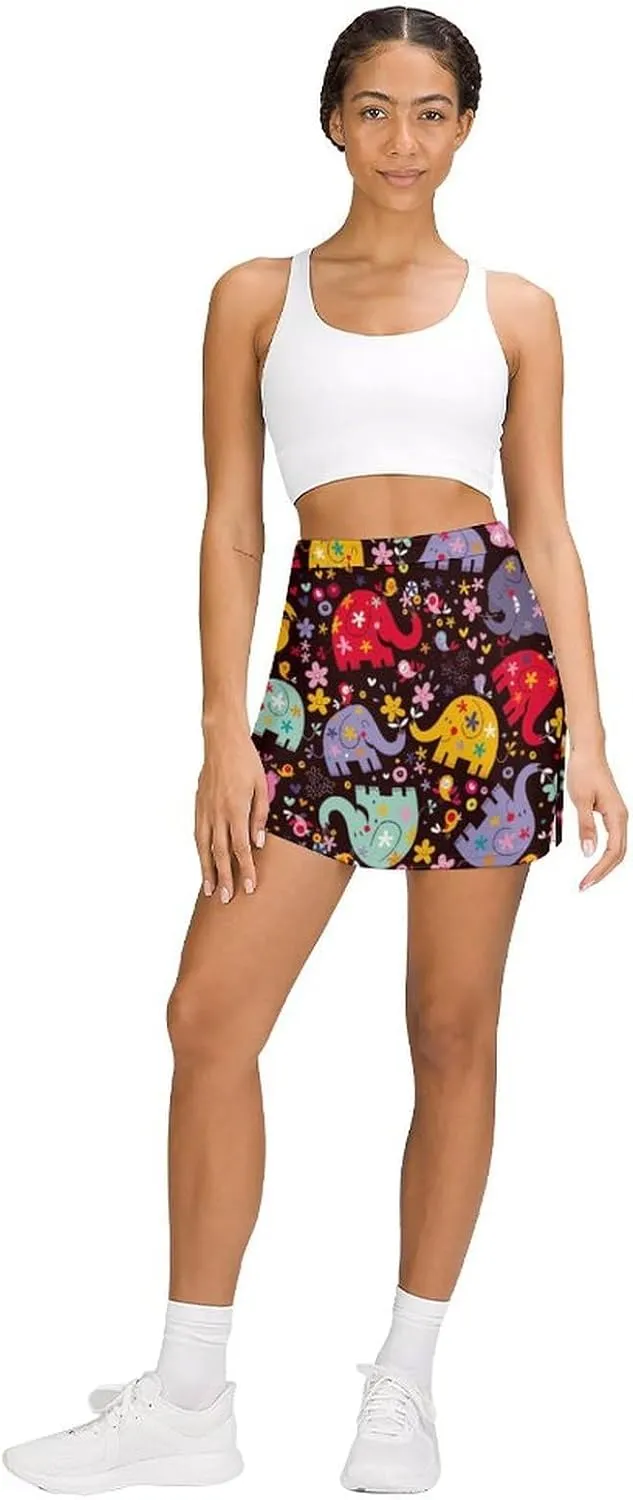 Nugier Women Yoga Skirt, High Waist A-line Dress Trouser, Running Shorts(S-4XL)
