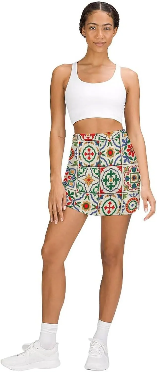 Nugier Women Yoga Skirt, High Waist A-line Dress Trouser, Running Shorts(S-4XL)