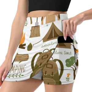 Nugier Women Yoga Skirt, High Waist A-line Dress Trouser, Running Shorts(S-4XL)