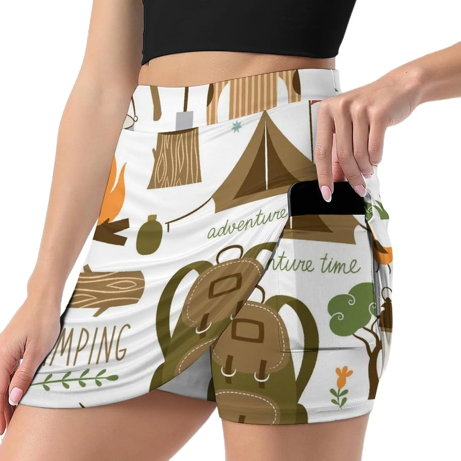 Nugier Women Yoga Skirt, High Waist A-line Dress Trouser, Running Shorts(S-4XL)