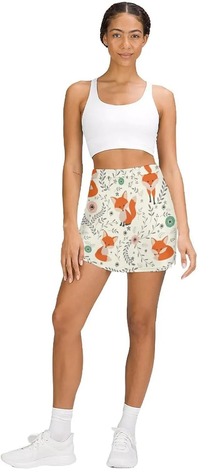 Nugier Women Yoga Skirt, High Waist A-line Dress Trouser, Running Shorts(S-4XL)