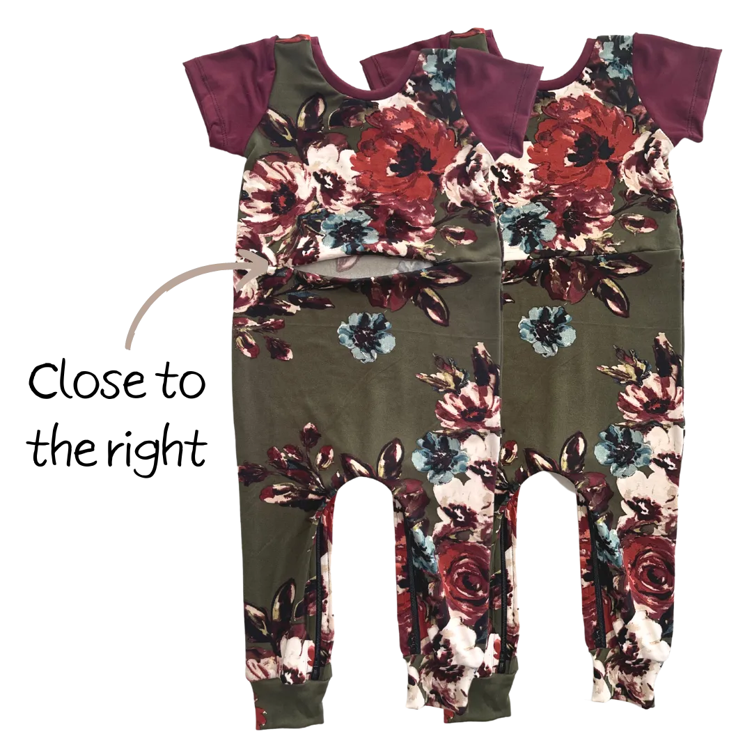 Olive Floral with G-Tube Access