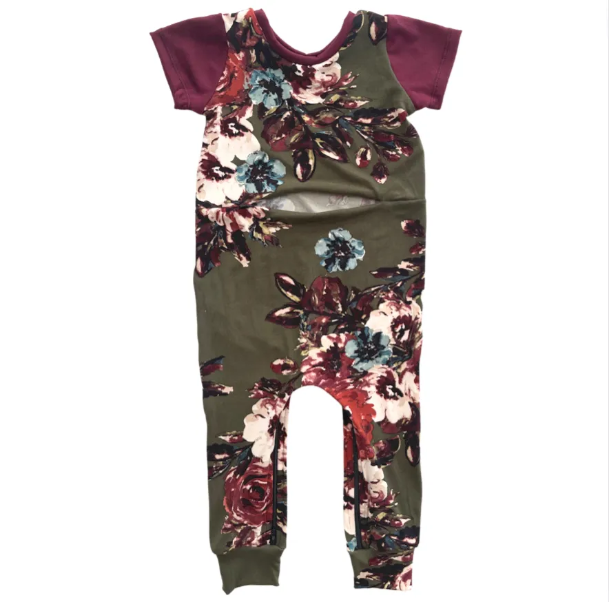 Olive Floral with G-Tube Access