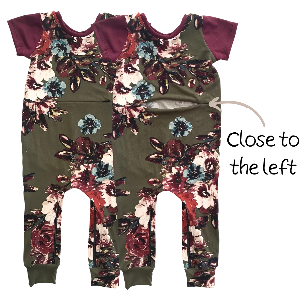 Olive Floral with G-Tube Access