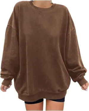 Oversized Long Sleeve Crewneck Sweatshirts For Teen Girls Fall Fashion Womens Pullover Tops Casual Loose y2k Clothes