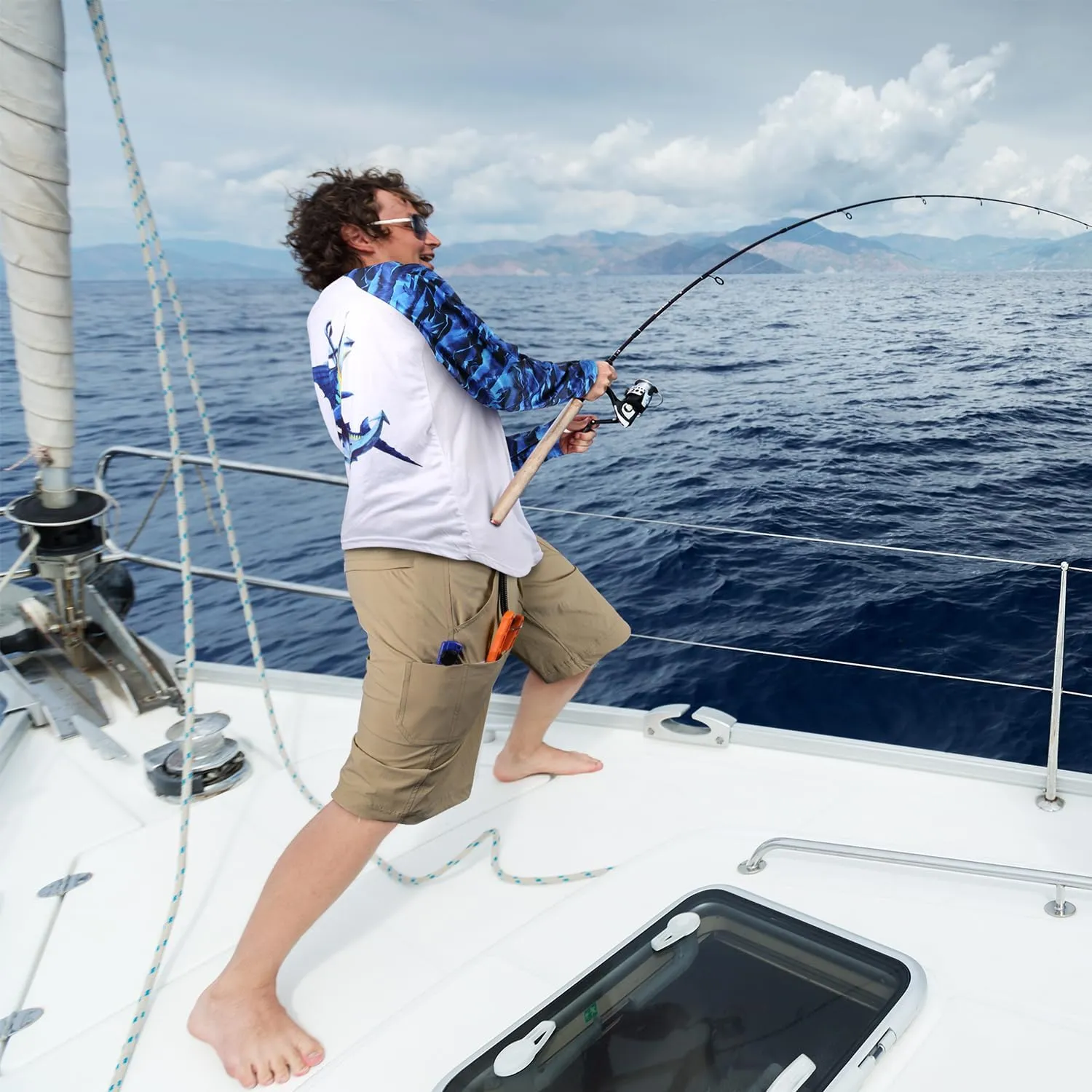 Palmyth Men's Fishing Short Quick Dry 10.5 Sun Protection UV UPF 50  Cargo Shorts Water Resistant for Saltwater Freshwater