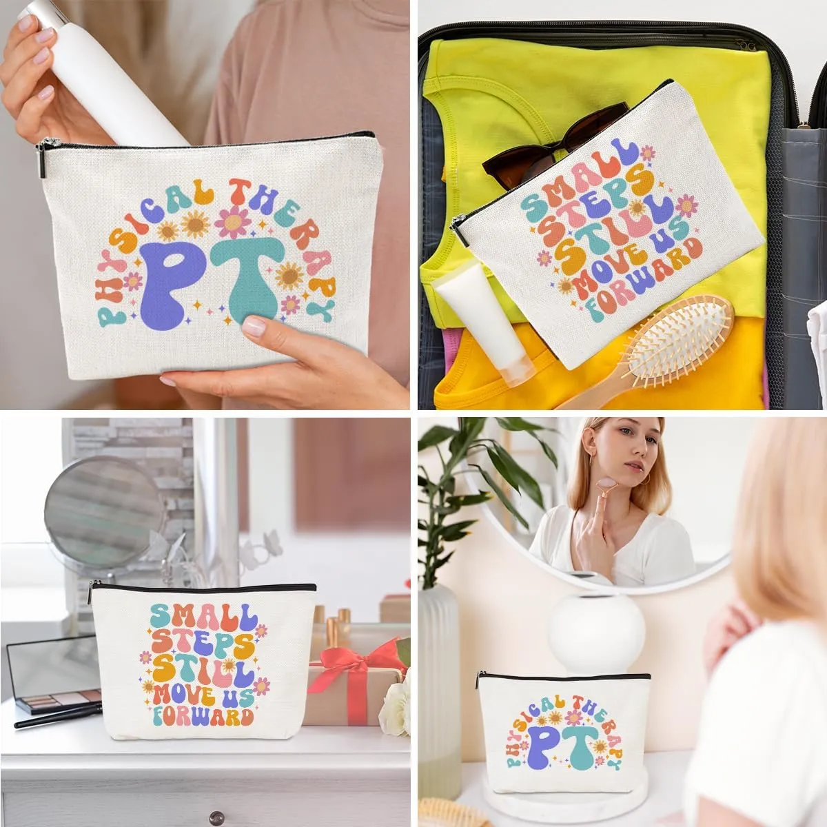 Physical Therapy Gifts Physical Therapist Gifts Physical Therapy Makeup Bag for Physiotherapist Women Girl Her Friend PT Gifts Cosmetic Bag Toiletry Bag Zipper Pouch Christmas Birthday Graduation