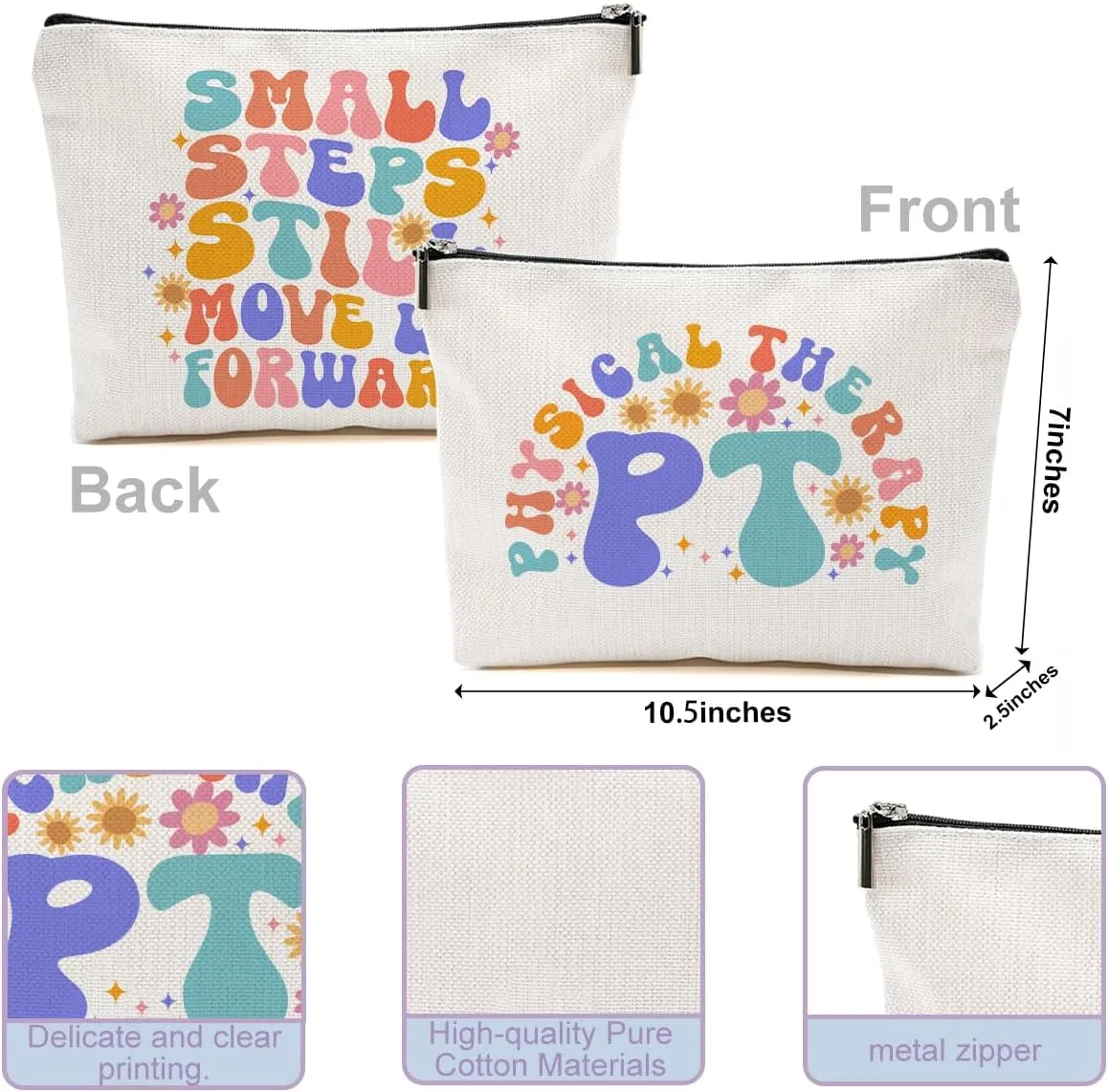 Physical Therapy Gifts Physical Therapist Gifts Physical Therapy Makeup Bag for Physiotherapist Women Girl Her Friend PT Gifts Cosmetic Bag Toiletry Bag Zipper Pouch Christmas Birthday Graduation