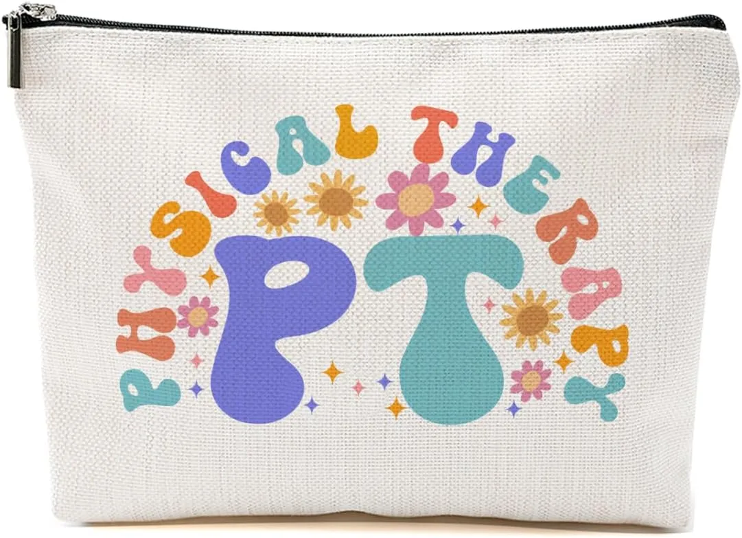 Physical Therapy Gifts Physical Therapist Gifts Physical Therapy Makeup Bag for Physiotherapist Women Girl Her Friend PT Gifts Cosmetic Bag Toiletry Bag Zipper Pouch Christmas Birthday Graduation