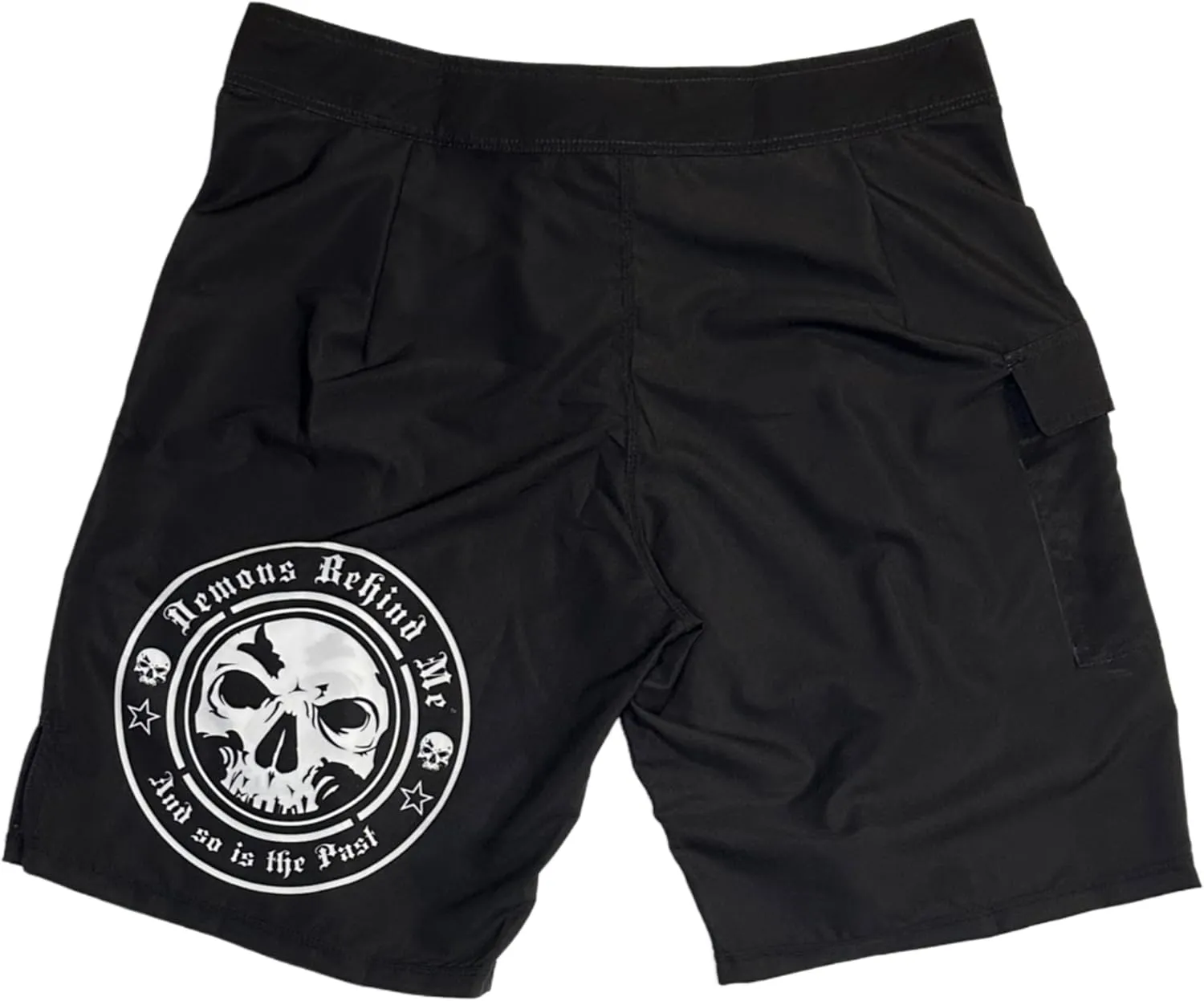 Premium Black Stretch Board Shorts - White Circle Logo