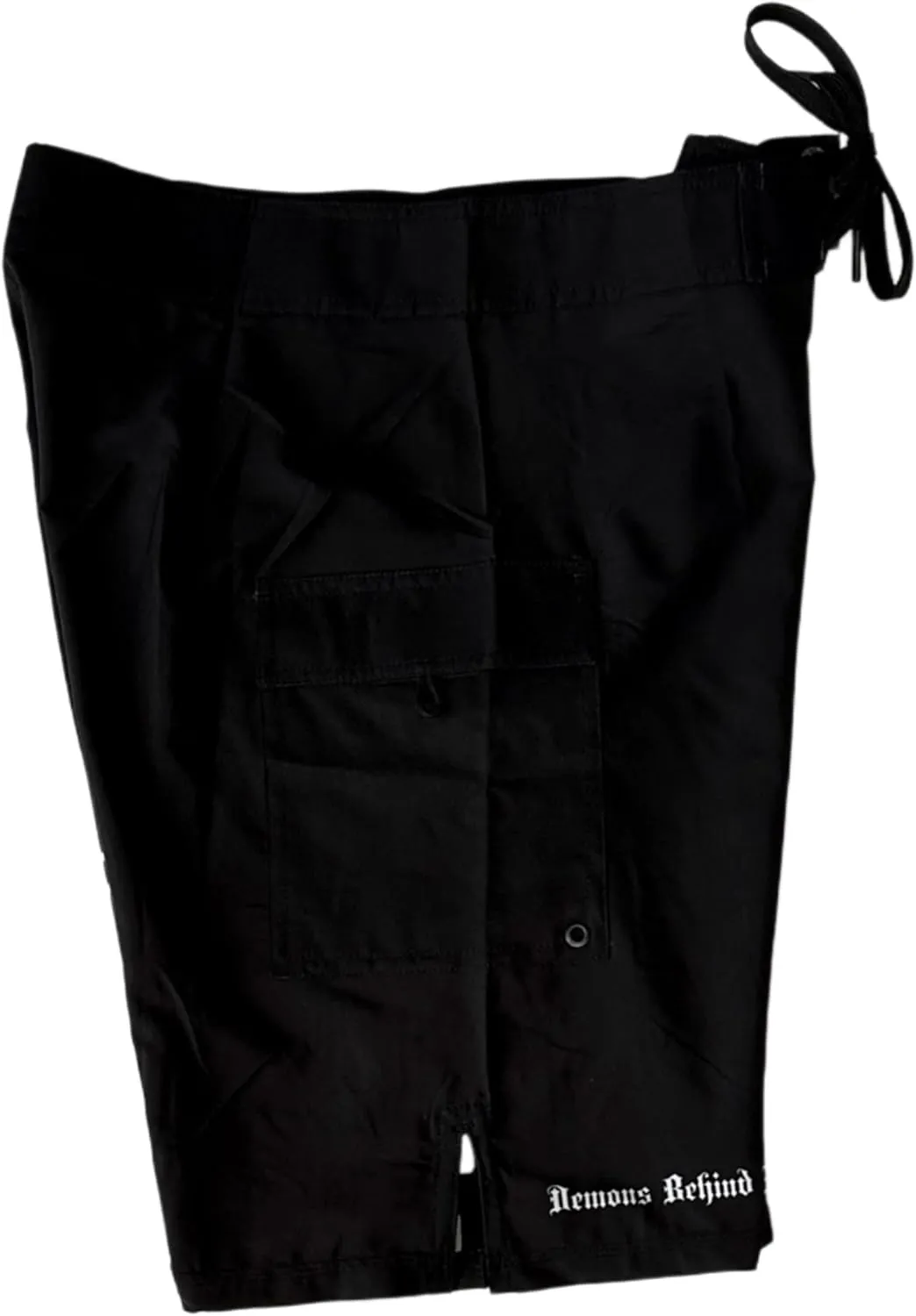 Premium Black Stretch Board Shorts - White Circle Logo
