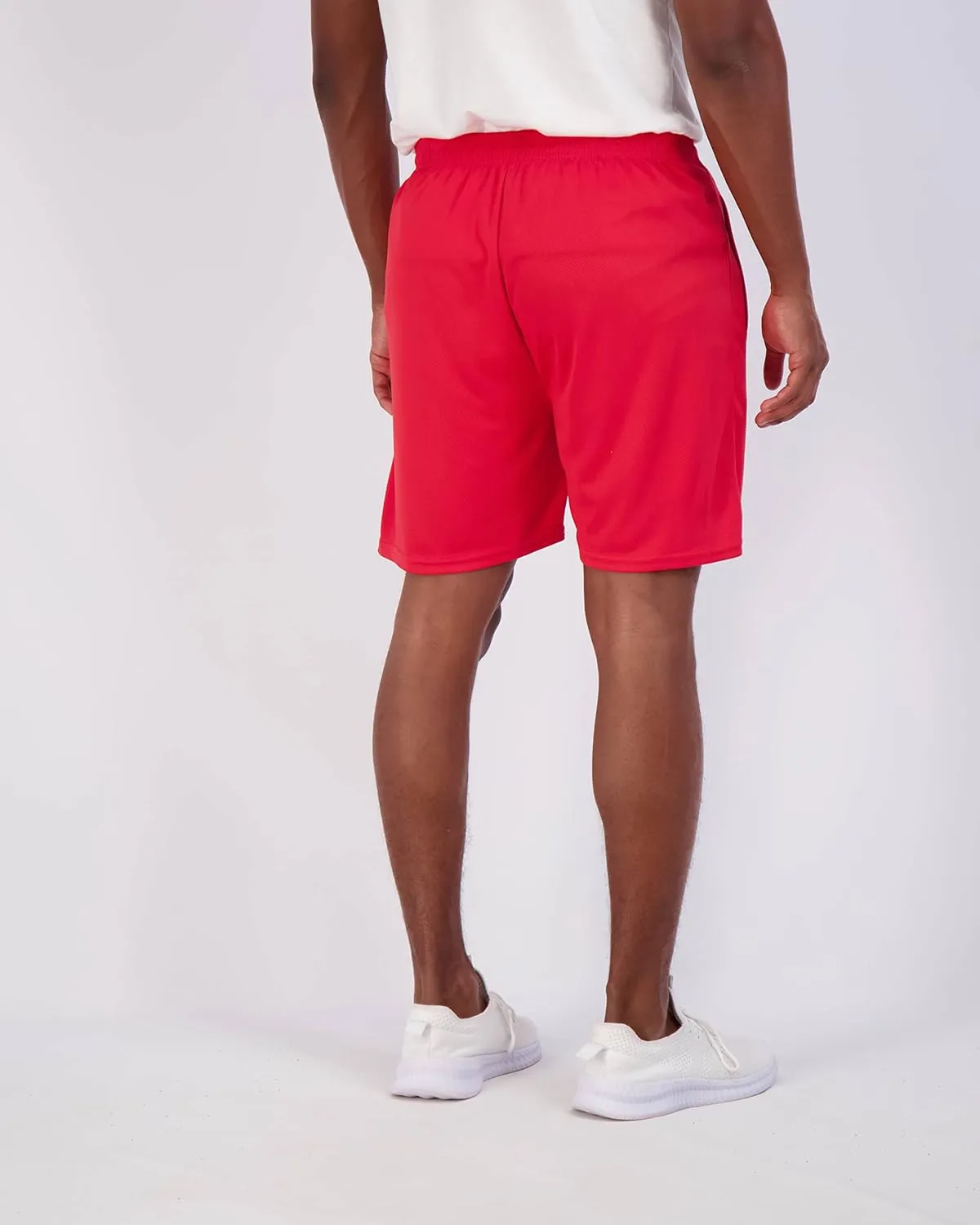 Real Essentials 4 Pack: Men's 7" Athletic Running Quick Dry Mesh Shorts with Zipper Pockets (Available in Big & Tall)