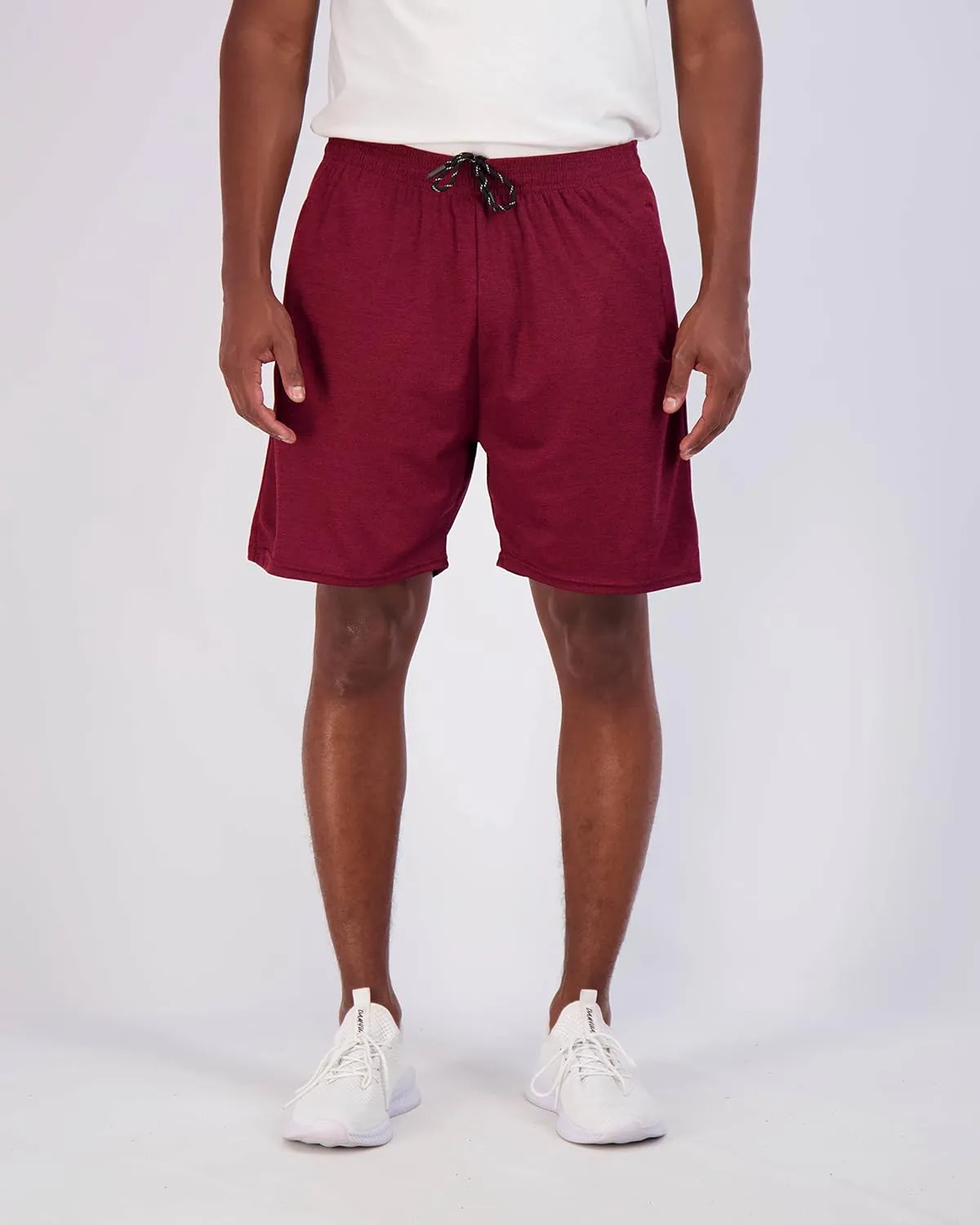 Real Essentials 4 Pack: Men's 7" Athletic Running Quick Dry Mesh Shorts with Zipper Pockets (Available in Big & Tall)
