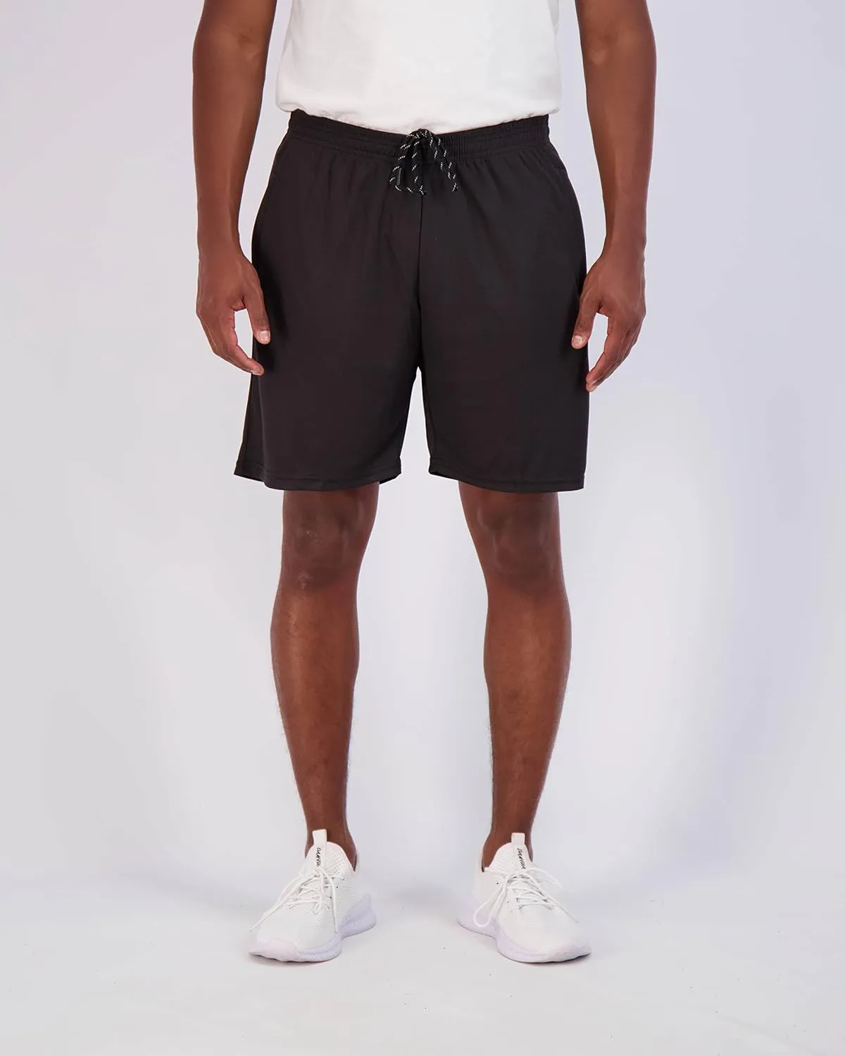 Real Essentials 4 Pack: Men's 7" Athletic Running Quick Dry Mesh Shorts with Zipper Pockets (Available in Big & Tall)
