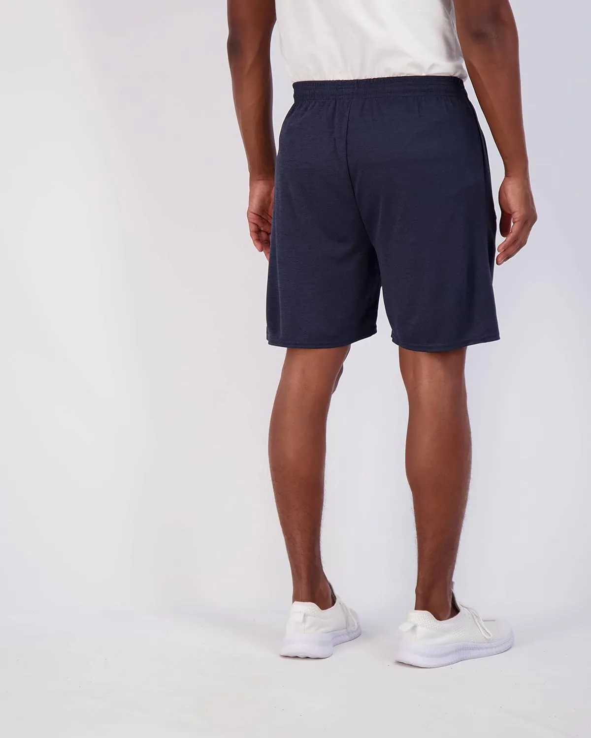 Real Essentials 4 Pack: Men's 7" Athletic Running Quick Dry Mesh Shorts with Zipper Pockets (Available in Big & Tall)