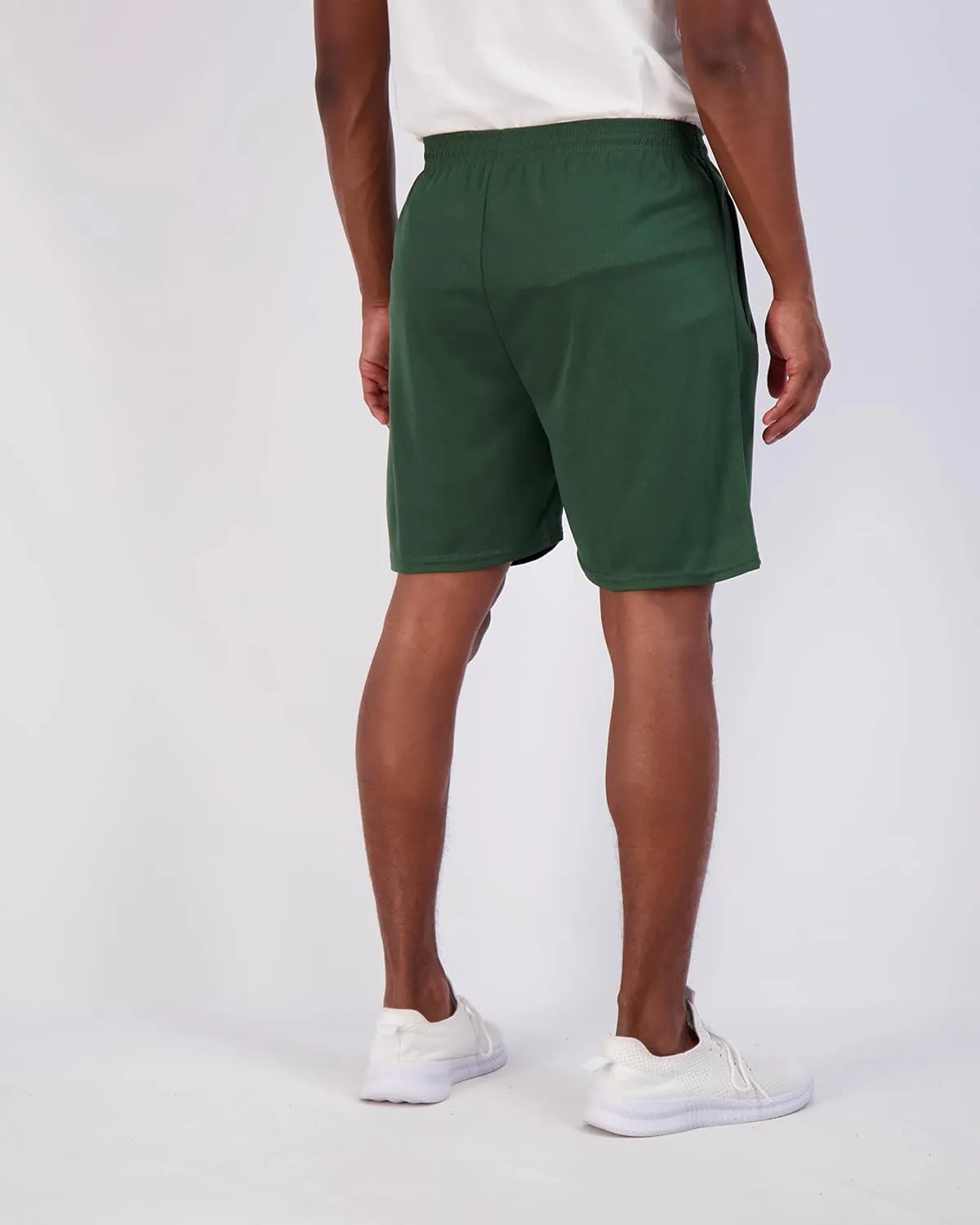 Real Essentials 4 Pack: Men's 7" Athletic Running Quick Dry Mesh Shorts with Zipper Pockets (Available in Big & Tall)