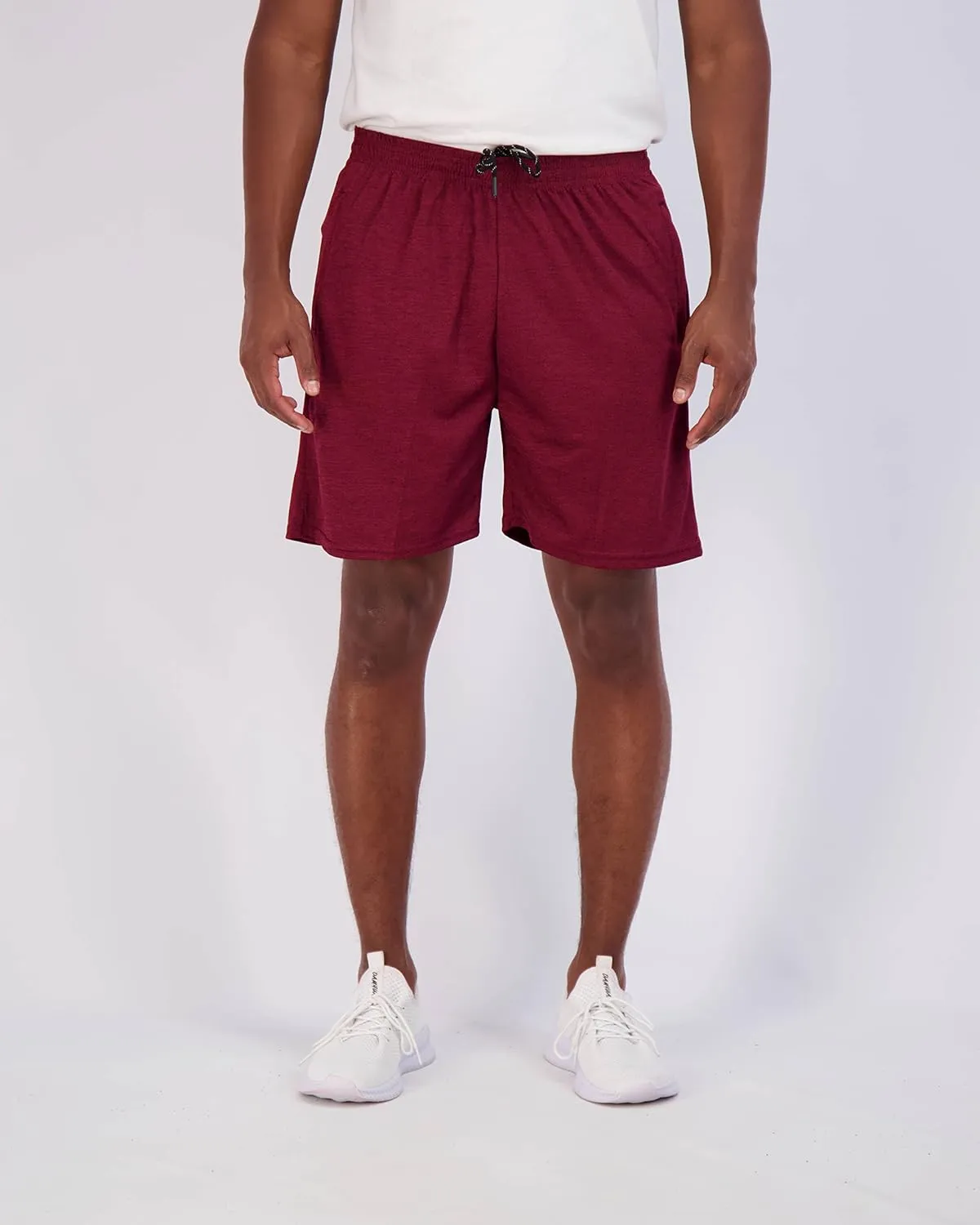 Real Essentials 4 Pack: Men's 7" Athletic Running Quick Dry Mesh Shorts with Zipper Pockets (Available in Big & Tall)