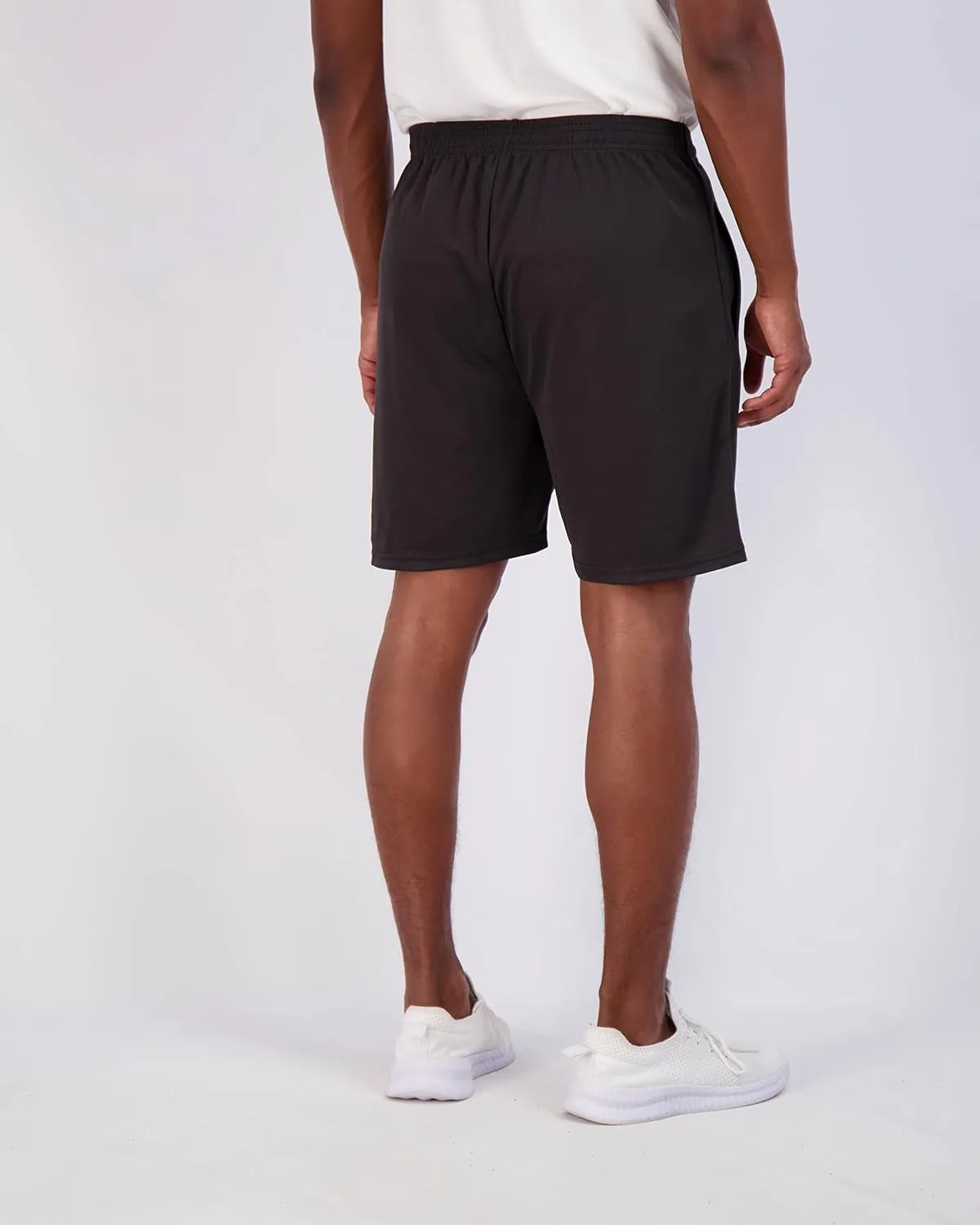 Real Essentials 4 Pack: Men's 7" Athletic Running Quick Dry Mesh Shorts with Zipper Pockets (Available in Big & Tall)
