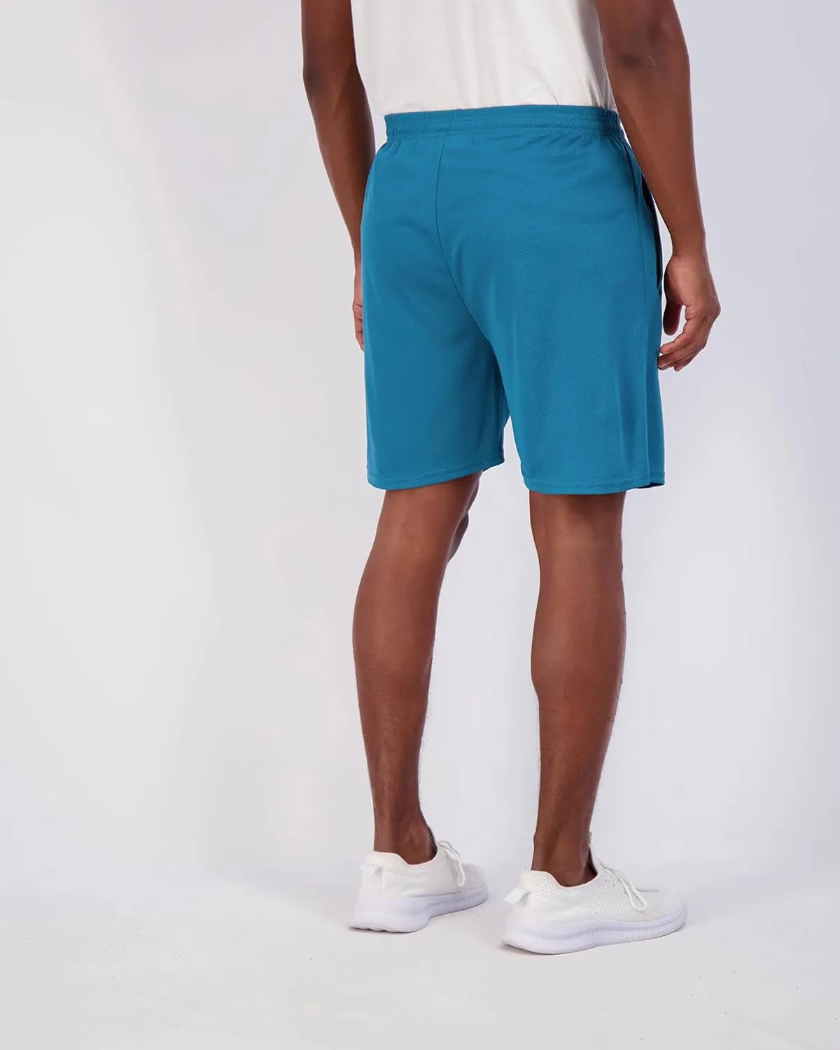Real Essentials 4 Pack: Men's 7" Athletic Running Quick Dry Mesh Shorts with Zipper Pockets (Available in Big & Tall)