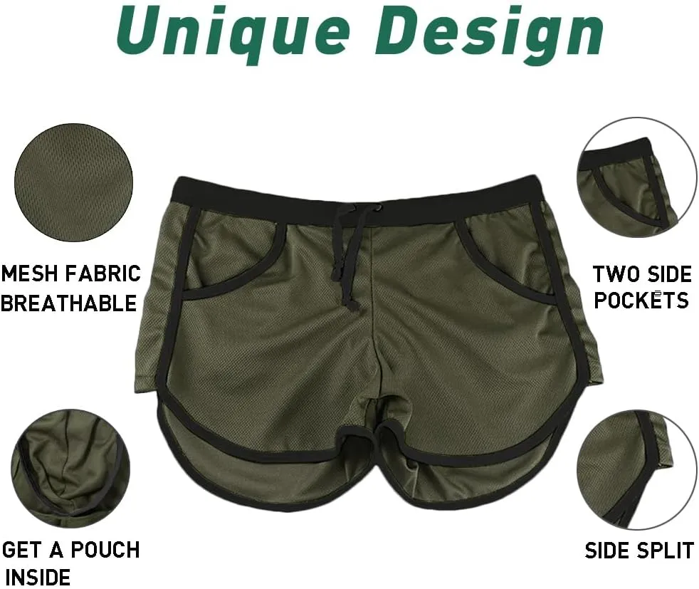 Rexcyril Men's Running Workout Bodybuilding Gym Shorts Athletic Sports Casual Short Pants