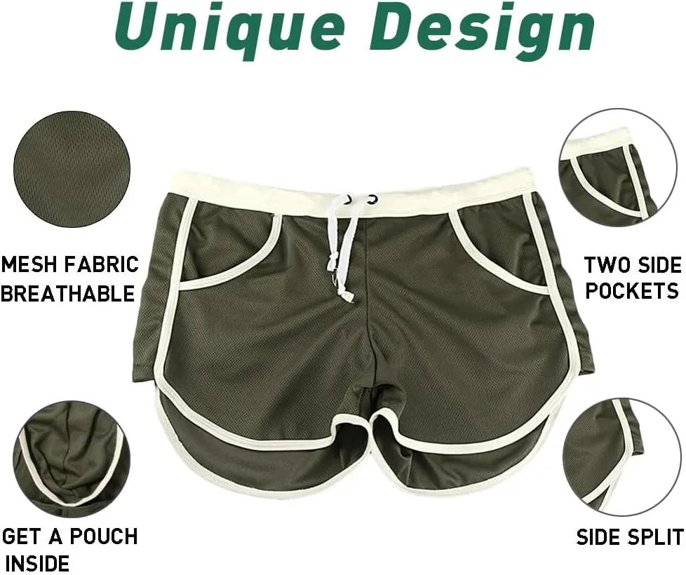 Rexcyril Men's Running Workout Bodybuilding Gym Shorts Athletic Sports Casual Short Pants