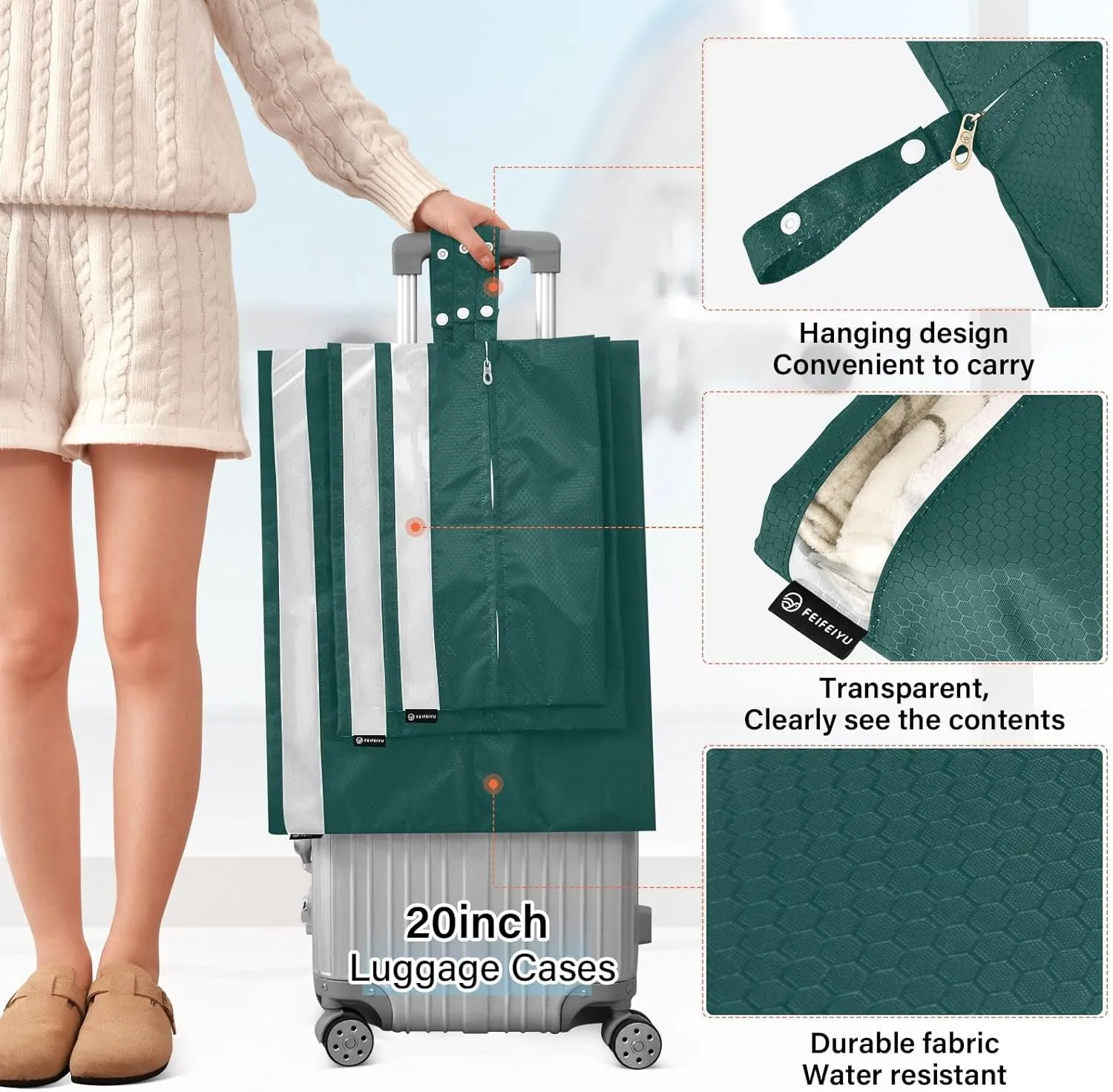 Rich Black Travel Packing Bags Foldable Suitcase Organizer Bags Set Travel Bag Organizer for Luggage