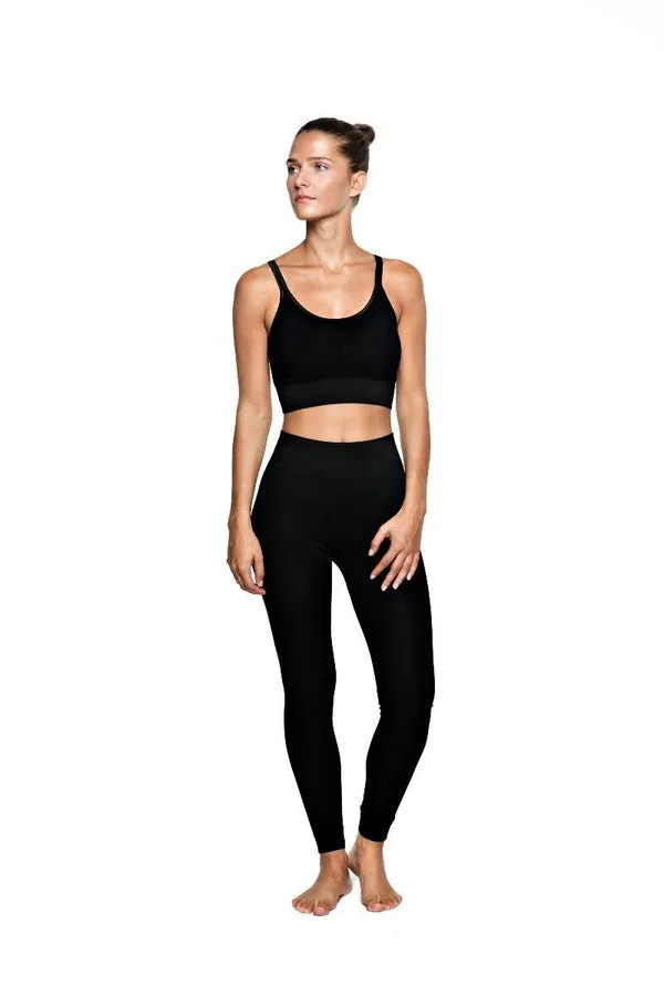 RUN & RELAX // MULTIPLE STRING BAMBOO BRA - BEAUTIFUL BLACK