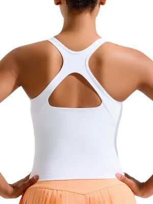 RUNNING GIRL Sports Bras for Women, Longline Racerback Crop Tank Top Compression Yoga Workout Tops with Removable Pads