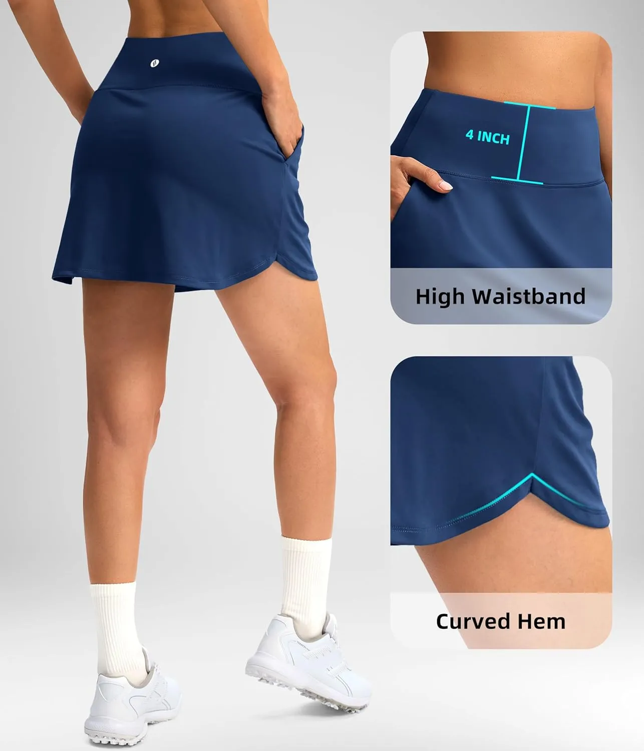 SANTINY Golf Skirts for Women Tennis Skirt High Waisted Skorts for Woman Athletic Pickleball Casual Skort with Pockets