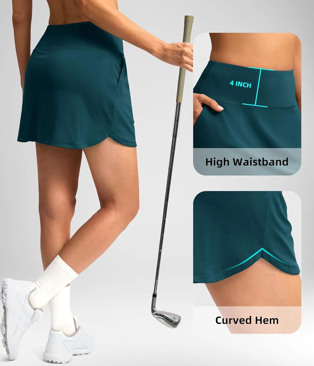 SANTINY Golf Skirts for Women Tennis Skirt High Waisted Skorts for Woman Athletic Pickleball Casual Skort with Pockets