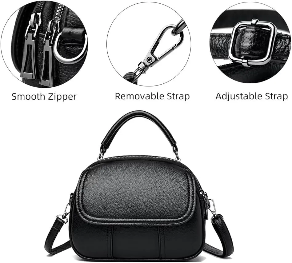 Small Crossbody Purse for Women PU Leather Top Handle Satchel Purse Cell Phone Purse Shoulder Handbag Travel Purse