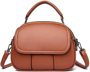 Small Crossbody Purse for Women PU Leather Top Handle Satchel Purse Cell Phone Purse Shoulder Handbag Travel Purse