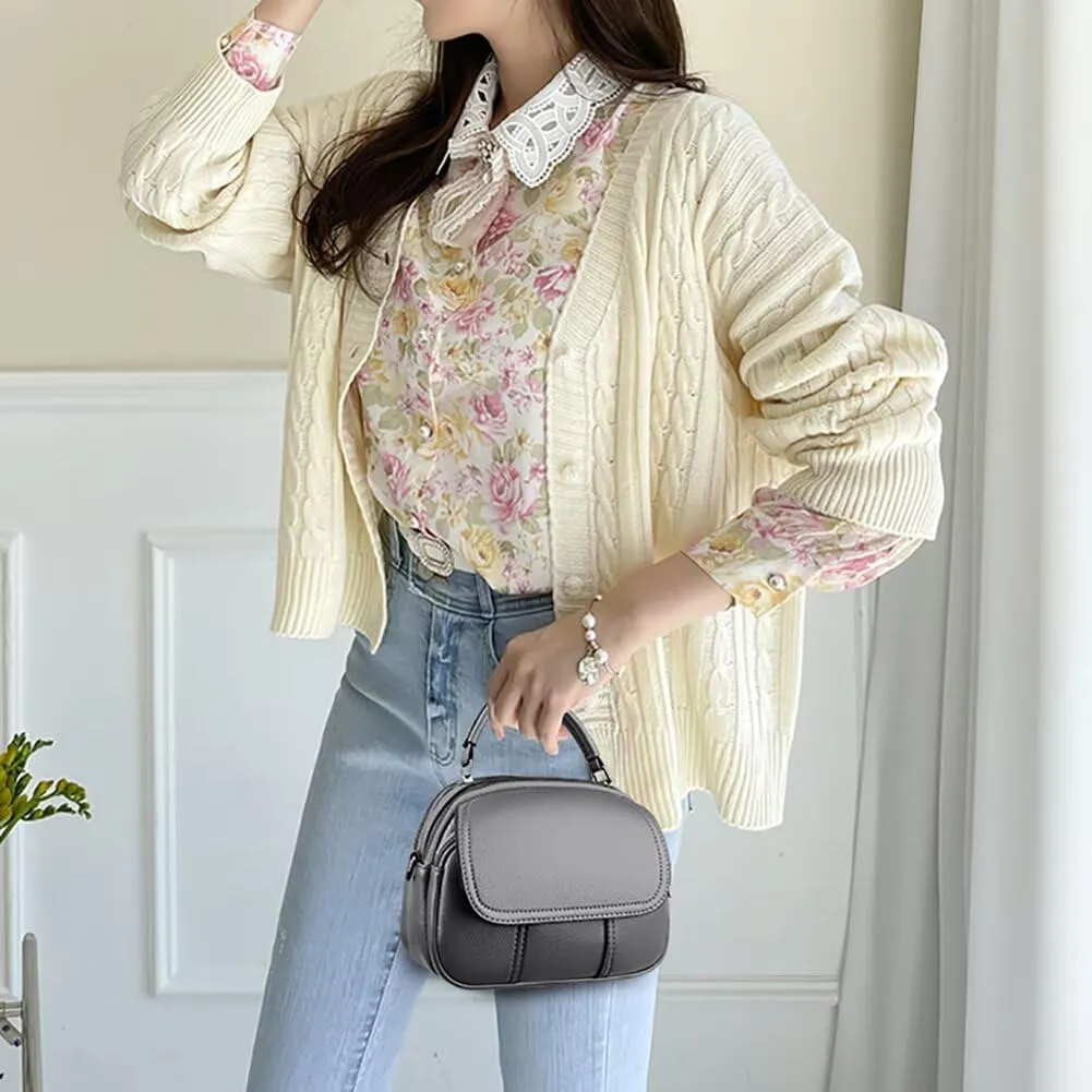 Small Crossbody Purse for Women PU Leather Top Handle Satchel Purse Cell Phone Purse Shoulder Handbag Travel Purse