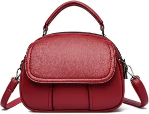 Small Crossbody Purse for Women PU Leather Top Handle Satchel Purse Cell Phone Purse Shoulder Handbag Travel Purse