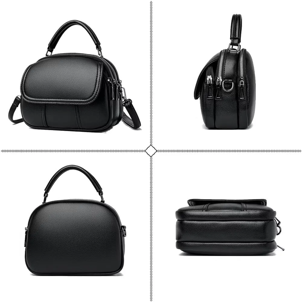 Small Crossbody Purse for Women PU Leather Top Handle Satchel Purse Cell Phone Purse Shoulder Handbag Travel Purse