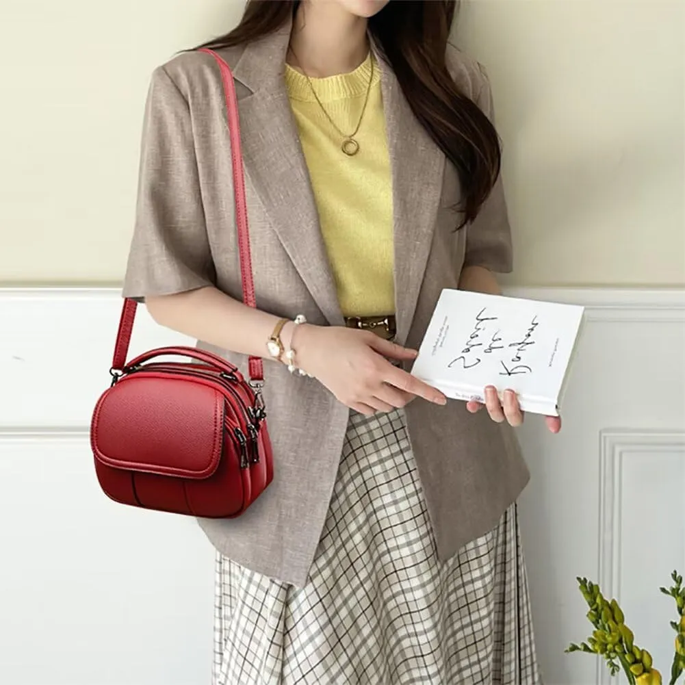 Small Crossbody Purse for Women PU Leather Top Handle Satchel Purse Cell Phone Purse Shoulder Handbag Travel Purse